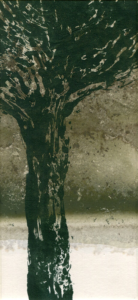 A l'ombre de l'arbre (2023) monotype - 10x21 cm