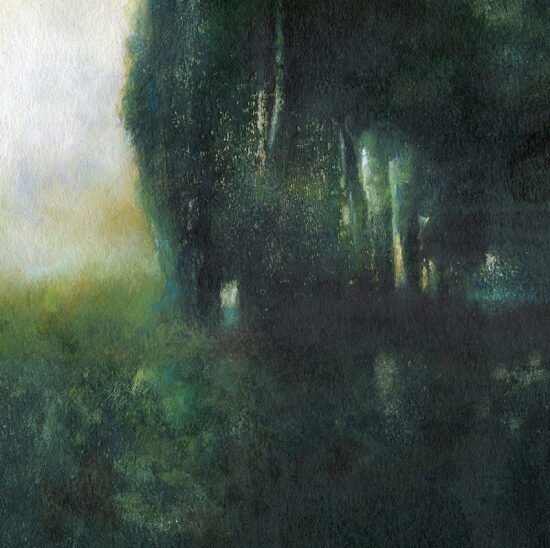 A l'orée du bois III (2022) monotype avec rehauts d'encre - 30x30 cm