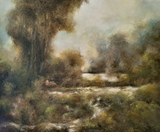 Au fil de l'eau - acrylique sur toile - 50x60 cm