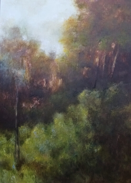 Chemin de traverse III - acrylique sur panneau de bois- 60x80 cm