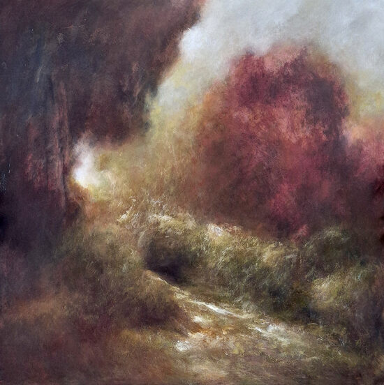 Chemin de traverse IV - acrylique sur bois - 50x50 cm