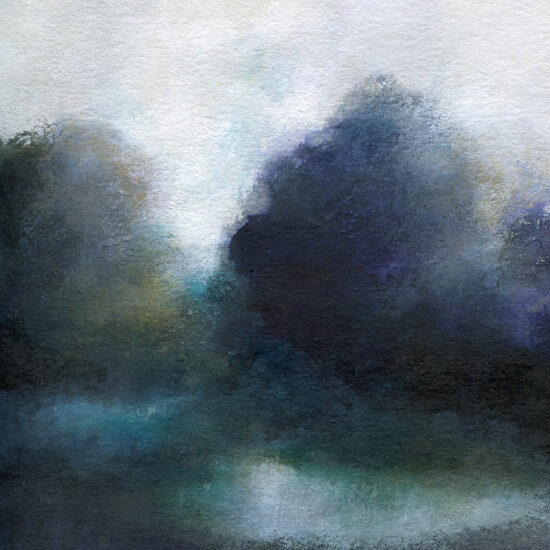 Comme un nuage (2022) encre et peinture acrylique - 20x20 cm