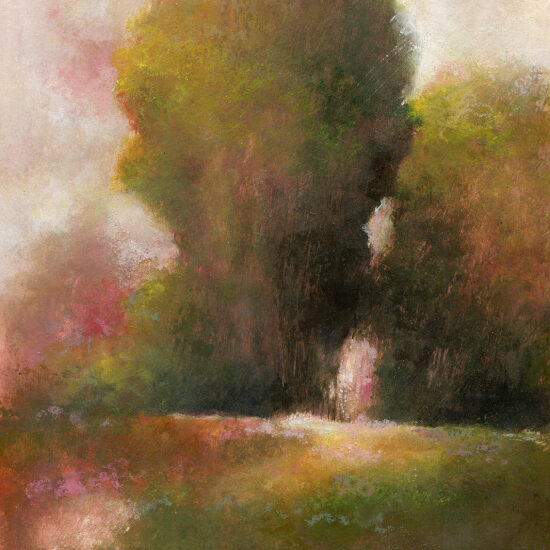 Crépuscule - acrylique et encre sur papier - 20x20 cm