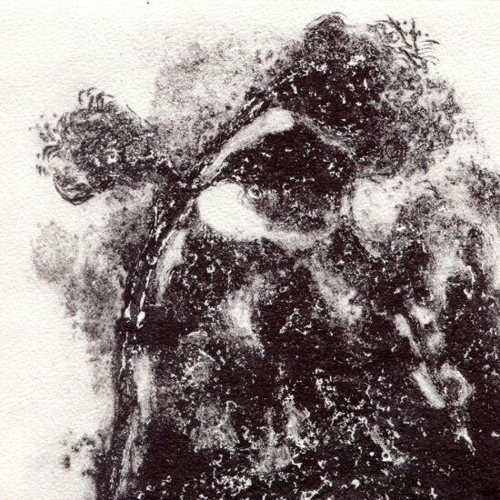 Feuillage III (2025) carborundum - 14x14 cm