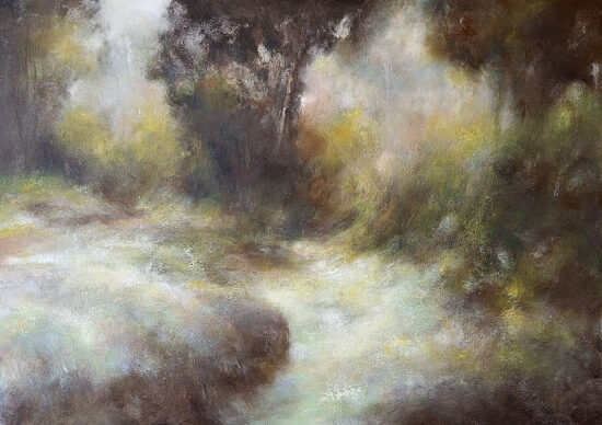 L'autre chemin - acrylique et pastel à l'huile sur toile - 50x70 cm
