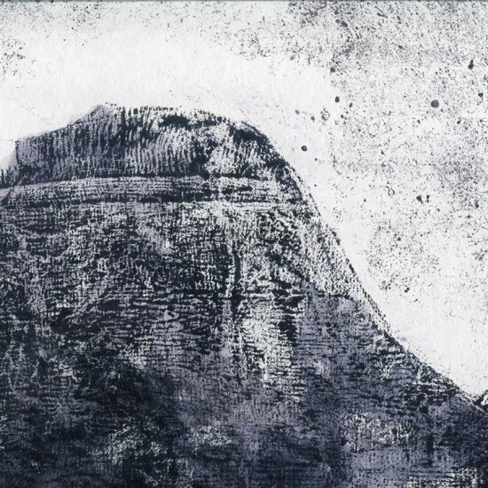 L'éperon rocheux (2024) monotype - 18x18 cm