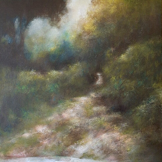 La petite plage - acrylique  et pastel à l'huile sur toile - 40x40 cm