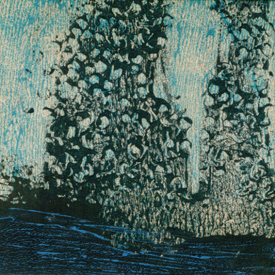 Le chant de l'eau III (2023) - 10x10 cm - monotype