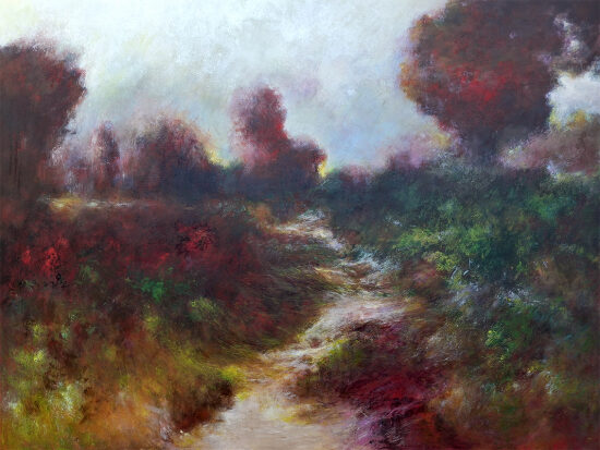 Le chemin  - acrylique sur panneau de bois  - 60x80 cm