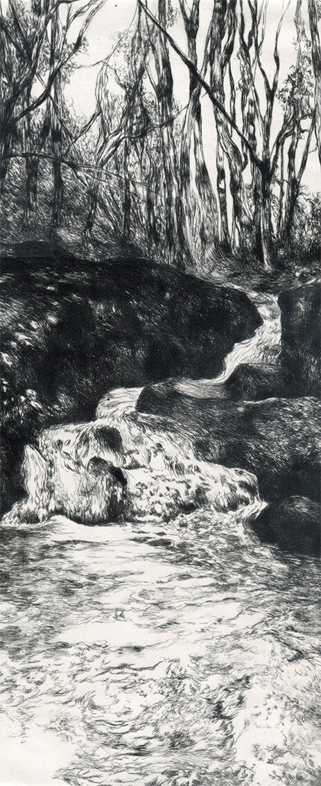 Le Mont-Joly III- pointe sèche sur plexigas - 32x14 cm