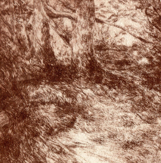 Le Mont-Joly IV - pointe sèche sur tetrapak - 9x9 cm