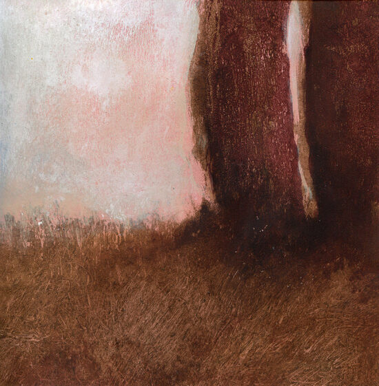 Les deux cyprès (2023) - monotype - 20x20 cm
