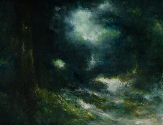 Nocturne  - acrylique sur panneau de bois  - 40x50 cm