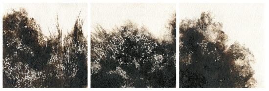 Paysage - triptyque (2025) carborundum - 42x15 cm