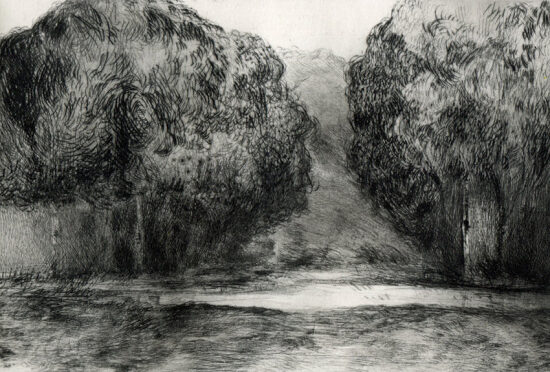 Paysage (2025) pointe sèche - 10x15 cm