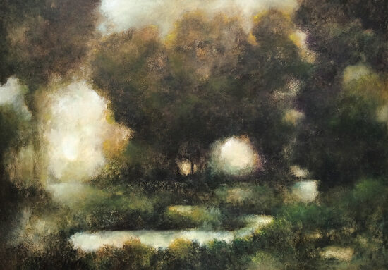 Paysage un jour d'automne. - acrylique sur panneau de bois  - 70x100 cm