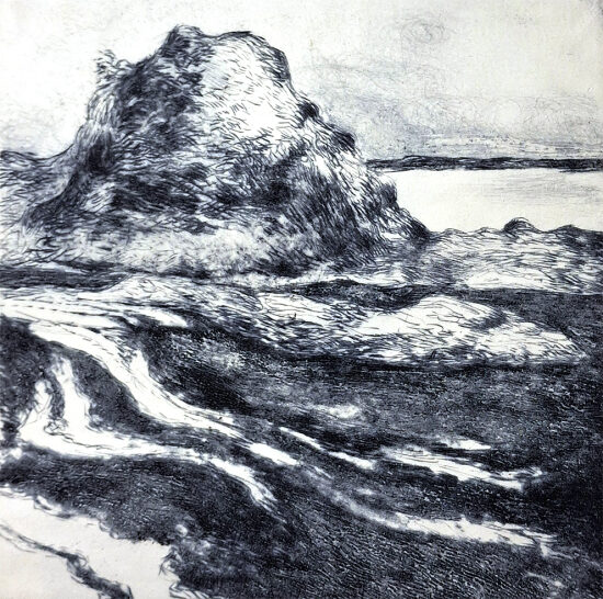 Pointe de Pen Lan (2026) pointe sèche, carborundum et papier de verre - 12x12 cm