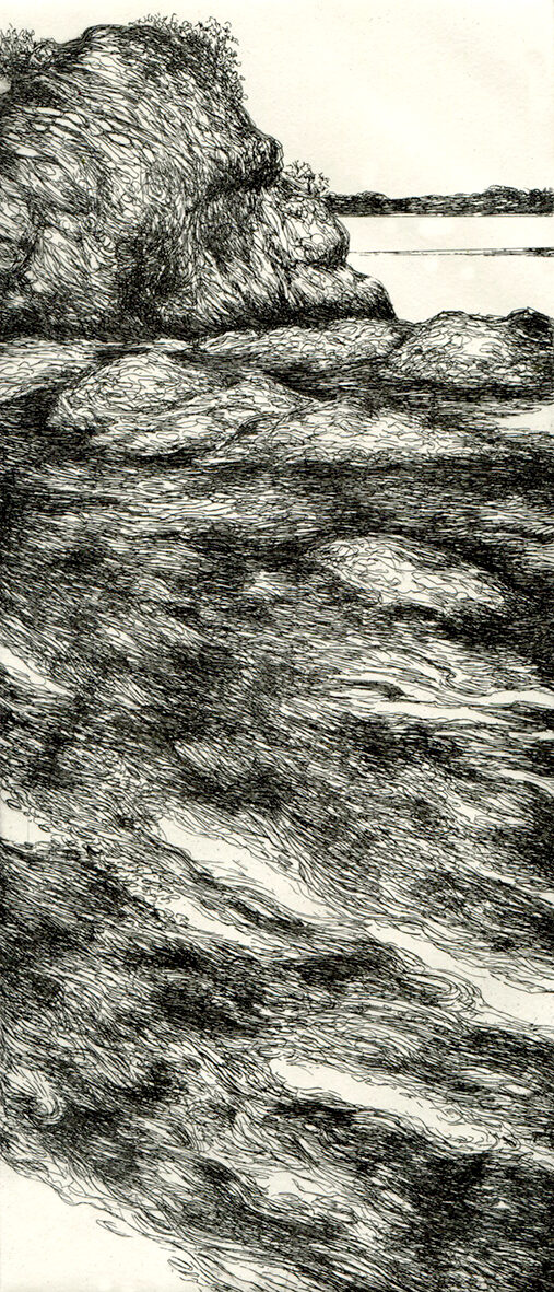 Pointe de Pen Lan -  eau forte - 10x23 cm